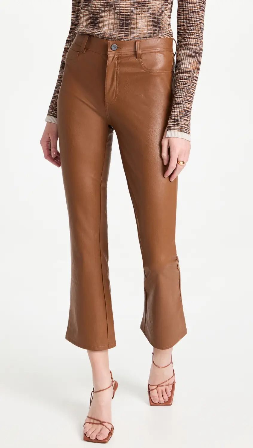 faux leather tie up pants