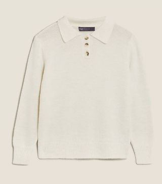 Marks and Spencer + Collared Button Detail Relaxed Jumper