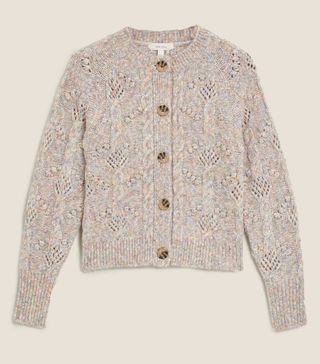 Marks and Spencer + Cable Knit Crew Neck Cardigan