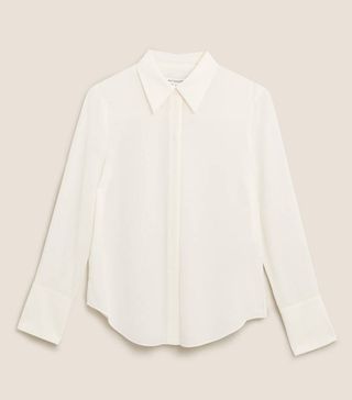 Marks and Spencer + Pure Silk Long Sleeve Shirt