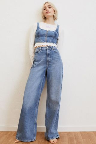 H&M + Wide Ultra High Waist Jeans