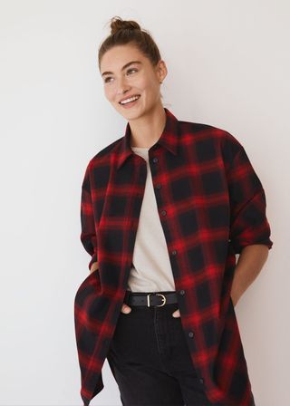 Mango + Oversized Check Overshirt