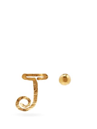 Jacquemus + Mismatched J-Logo Hammered Earrings