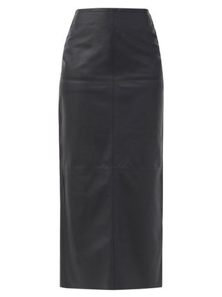 Raey + High-Rise Leather Maxi Skirt