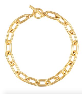 Tilly Sveaas + Large Oval Linked 18kt Gold-Plated Necklace