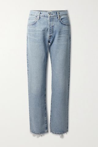 Citizens of Humanity + Emery Distressed High-Rise Straight-Leg Jeans