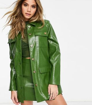 Fila + Croc Button Up Jacket in Green