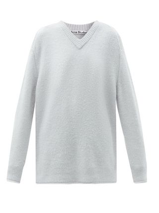 Acne Studios + V-Neck Dropped-Sleeve Sweater