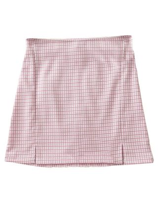 Soly Hux + Plaid Split Hem A-Line Mini Skirt