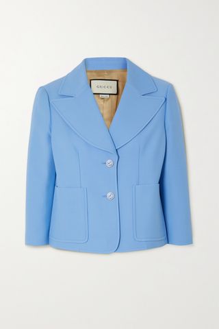 Gucci + Cropped Silk and Wool-Blend Jacket