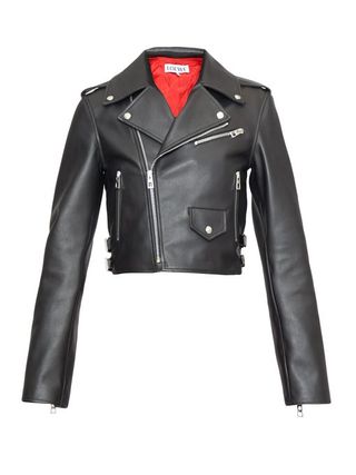 Loewe + Cropped Leather Biker Jacket