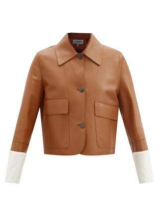 Loewe + Cropped Leather Jacket