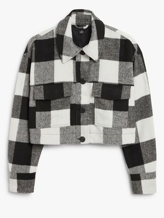 Monki + Cropped flannel jacket