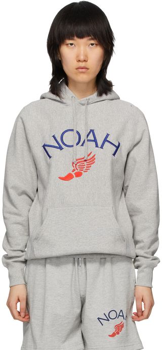 Noah + Grey Wing Foot Embroidered Hoodie