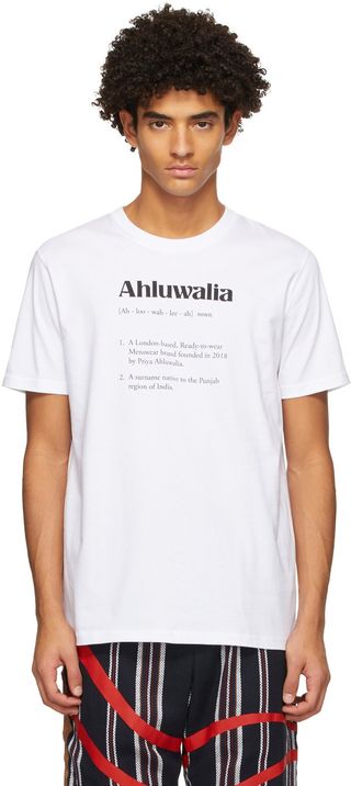 Ahluwalia + White Logo Definition T-Shirt