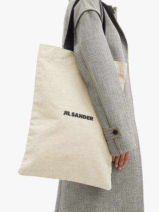 Jil Sander + Flat Shopper Large Canvas Tote Bag