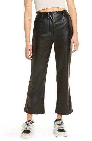 Lulus + It's a Vibe Crop Flare Faux Leather Pants