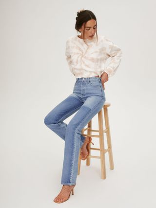 Reformation + Cynthia Shadow High Rise Long Jeans