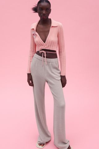 Zara + Cropped Double Breasted Jacket