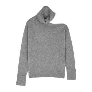 Paige + Raundi Grey Cut-Out Wool-Blend Jumper