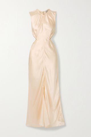 Le Kasha + Cutout Silk-Satin Maxi Dress