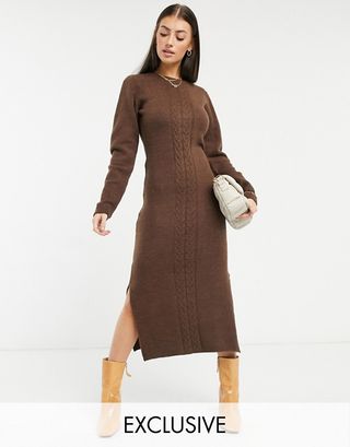 Native Youth + Knitted Bodycon Midi Dress