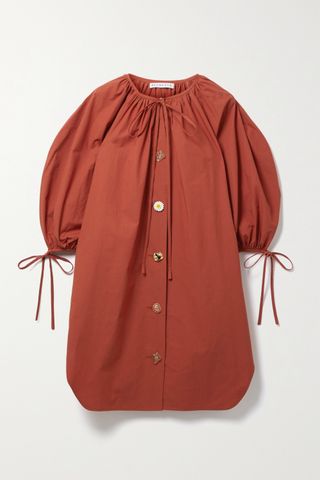 Rejina Pyo + Scout Tie-Detailed Cotton-Poplin Mini Dress