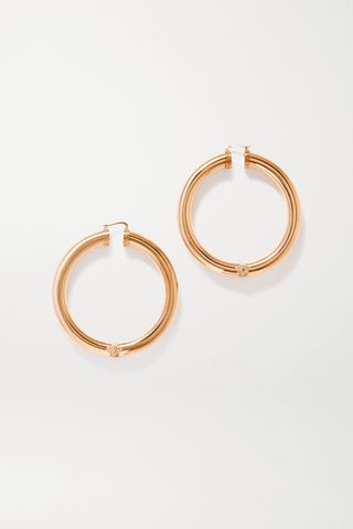 Versace + Oversized Gold-Tone Hoop Earrings