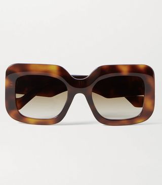 Loewe + Oversized Square-Frame Tortoiseshell Acetate Sunglasses