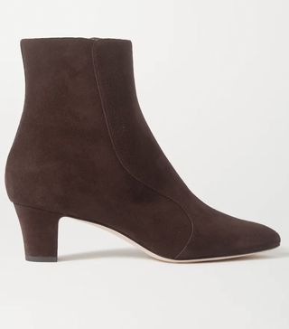 Manolo Blahnik + Myconia Suede Ankle Boots