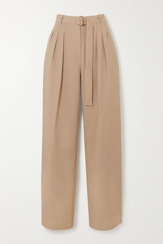 Frankie Shop + Belted Pleated Woven Pants