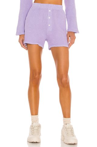 Donni. + Waffle Shorts in Lilac