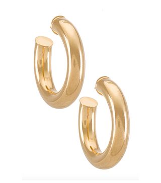 Martha Calvo + Tubular Hoops Earrings in Gold