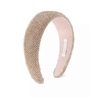 Loeffler Randall + Crystal-Embellished Oversized Headband in Light Peach