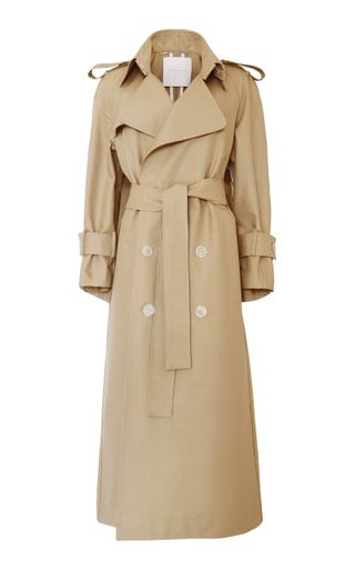 Studio Amelia + Holmes Winged Cotton-Gabardine Trench Coat