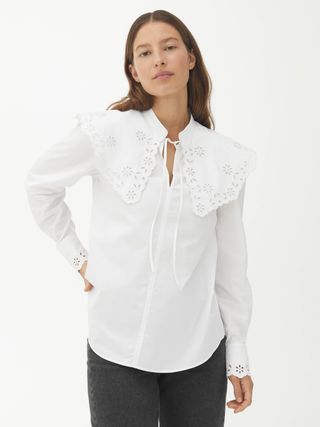 Arket + Embroidered Wide Collar Blouse