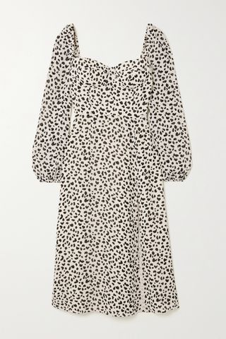 Reformation + + Net Sustain Shelby Animal-Print Georgette Midi Dress