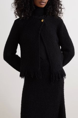 Chloé + Frayed Wool-Blend Bouclé-Tweed Jacket