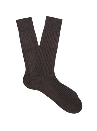Pantherella + Danvers ribbed-knit cotton-blend socks
