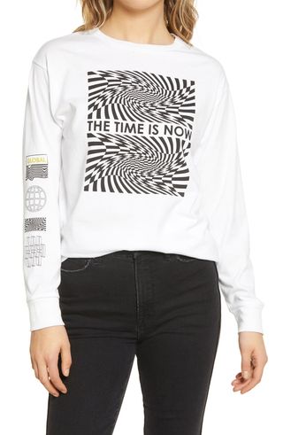 BP. + Women's the Time Is Now Graphic Long Sleeve Tee