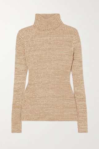 Anna Quan + Heather Ribbed Cotton Turtleneck Sweater