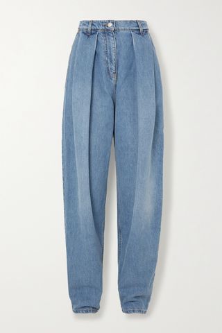 Magda Butrym + Pleated High-Rise Tapered Jeans