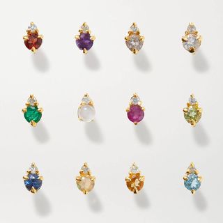 Stone and Strand + Birthstone Gold Multi-Stone Earring