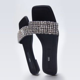 Zara + Flat Beaded Sandals