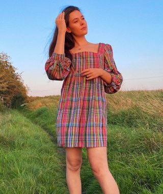 Before July + The Madeline Dress in Multi Check