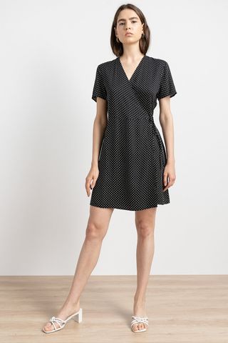 Nu-In + Tie Waist Wrap Mini Dress