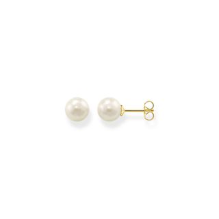 Thomas Sabo + Pearl Ear Studs in 18k Yellow Gold-Plate