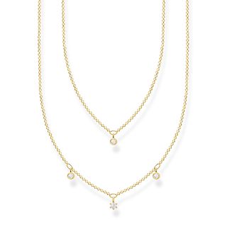 Thomas Sabo + Double Row Chain Necklace in 18k Yellow Gold-Plate