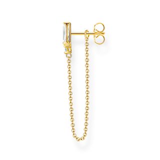 Thomas Sabo + Single Chain Earring in 18k Yellow Gold-Plate