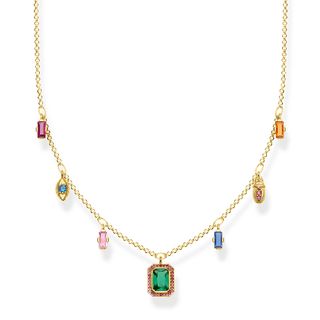 Thomas Sabo + Colourful Stones and Lucky Symbols Necklace in 18k Yellow Gold-Plate